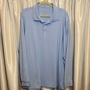 Vineyard Vines Jim Nantz Men's Light Blue Long Sleeve performance brrr top, xxl